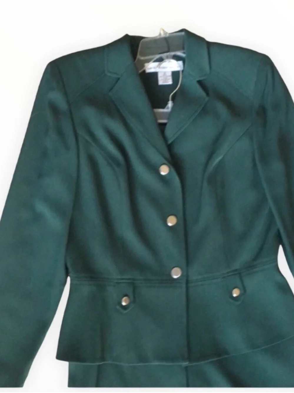 🔴 Women's Dark Green Tailored Skirt Suit - Classic Two-Piece- Size 10